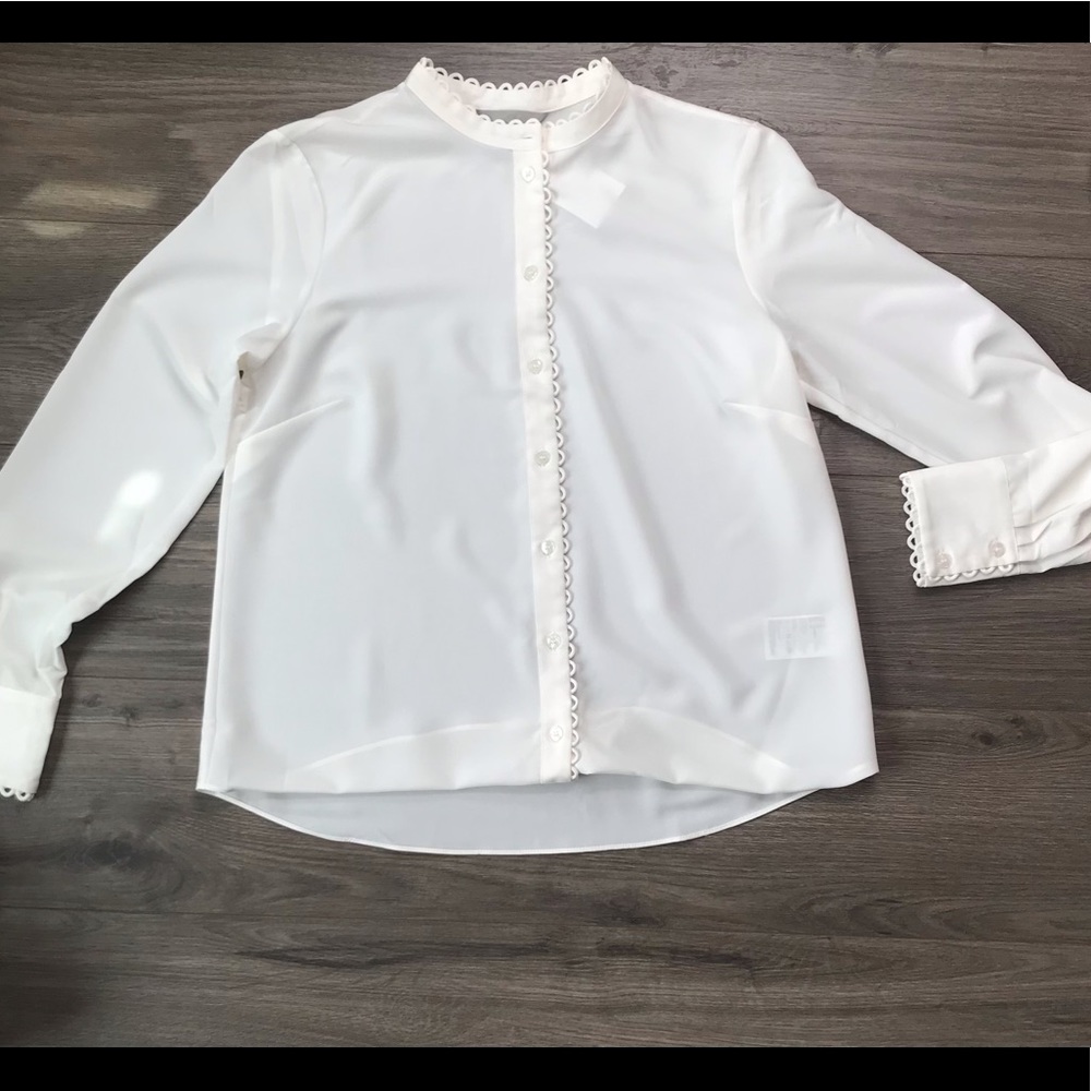 Cream button down shirt